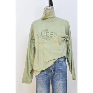 Vintage ‎ GUESS American Over sized Cotton Turtle Cowl Neck M-L
